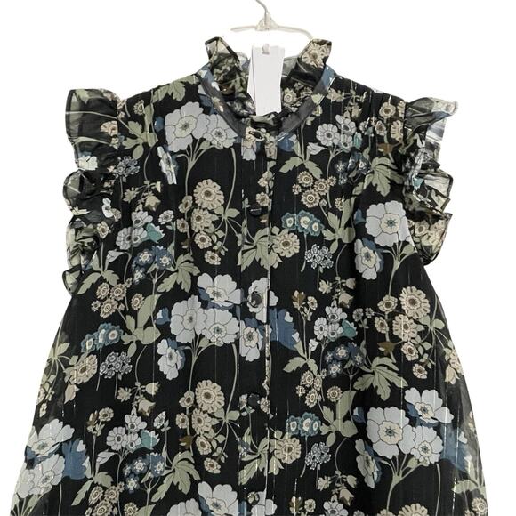 Bianca Balti The Sycamore Mini Maternity Dress Size 2 Black Teal Floral Boho NWT - Picture 4 of 16